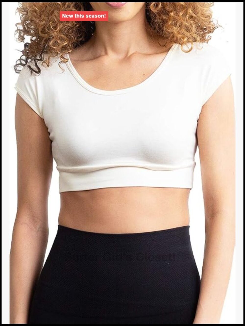 Cap Sleeve Crop Top Undershirt Women Layering Tee Stretchy Scoop Neck